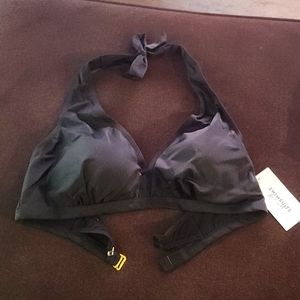 **NWT** Women's Swimsuits For All, Black Halter Bikini Top, Size 18